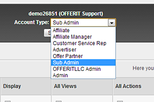 Quickly viewing and setting Affiliate access levels