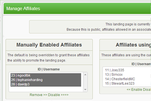 Create private offers by Enabling / Disabling Affiliates